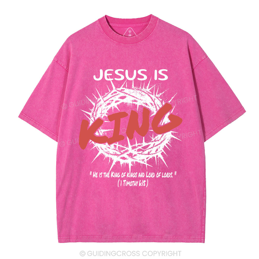 Jesus Is King Christian Washed T-Shirt