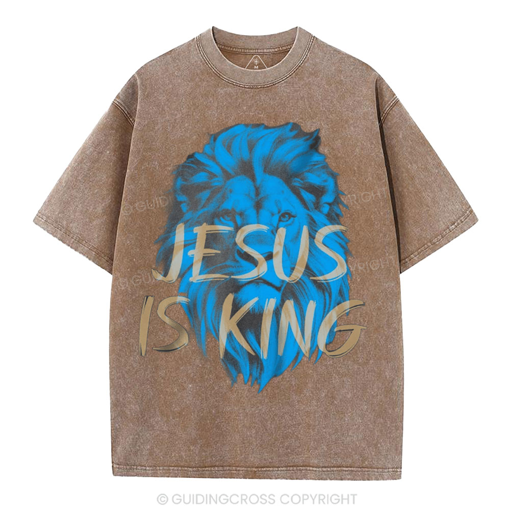 Jesus Is King Christian Washed T-Shirt