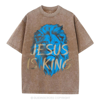 Jesus Is King Christian Washed T-Shirt