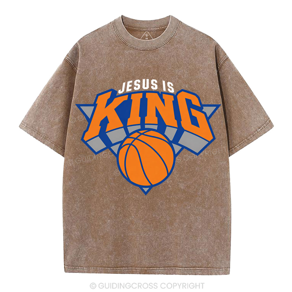 Jesus Is King Christian Washed T-Shirt