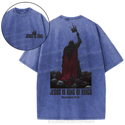 Jesus Is King Christian Washed T-Shirt