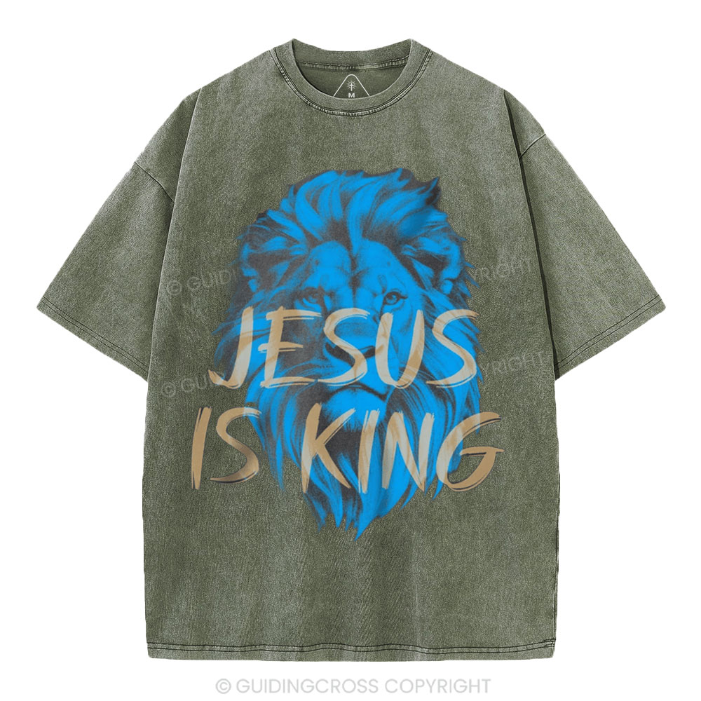 Jesus Is King Christian Washed T-Shirt
