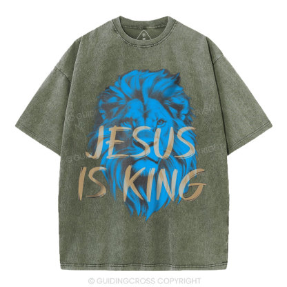 Jesus Is King Christian Washed T-Shirt