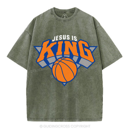 Jesus Is King Christian Washed T-Shirt