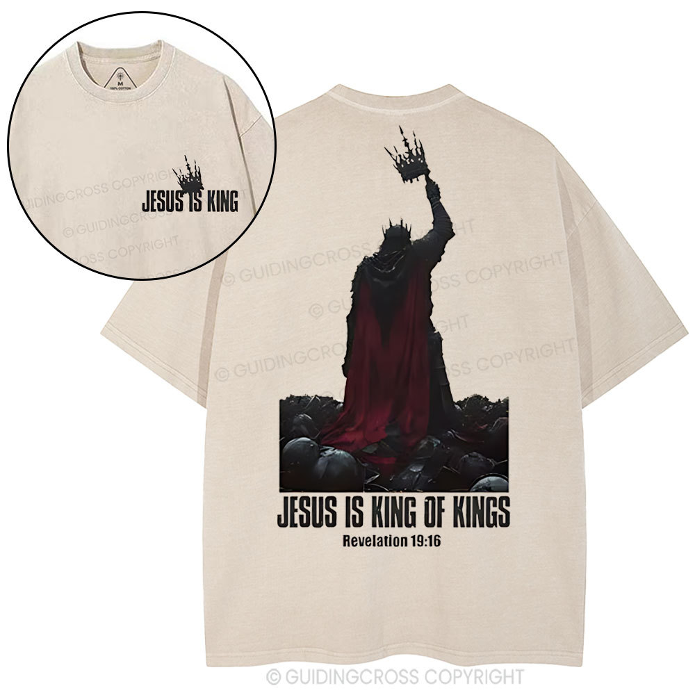 Jesus Is King Christian Washed T-Shirt