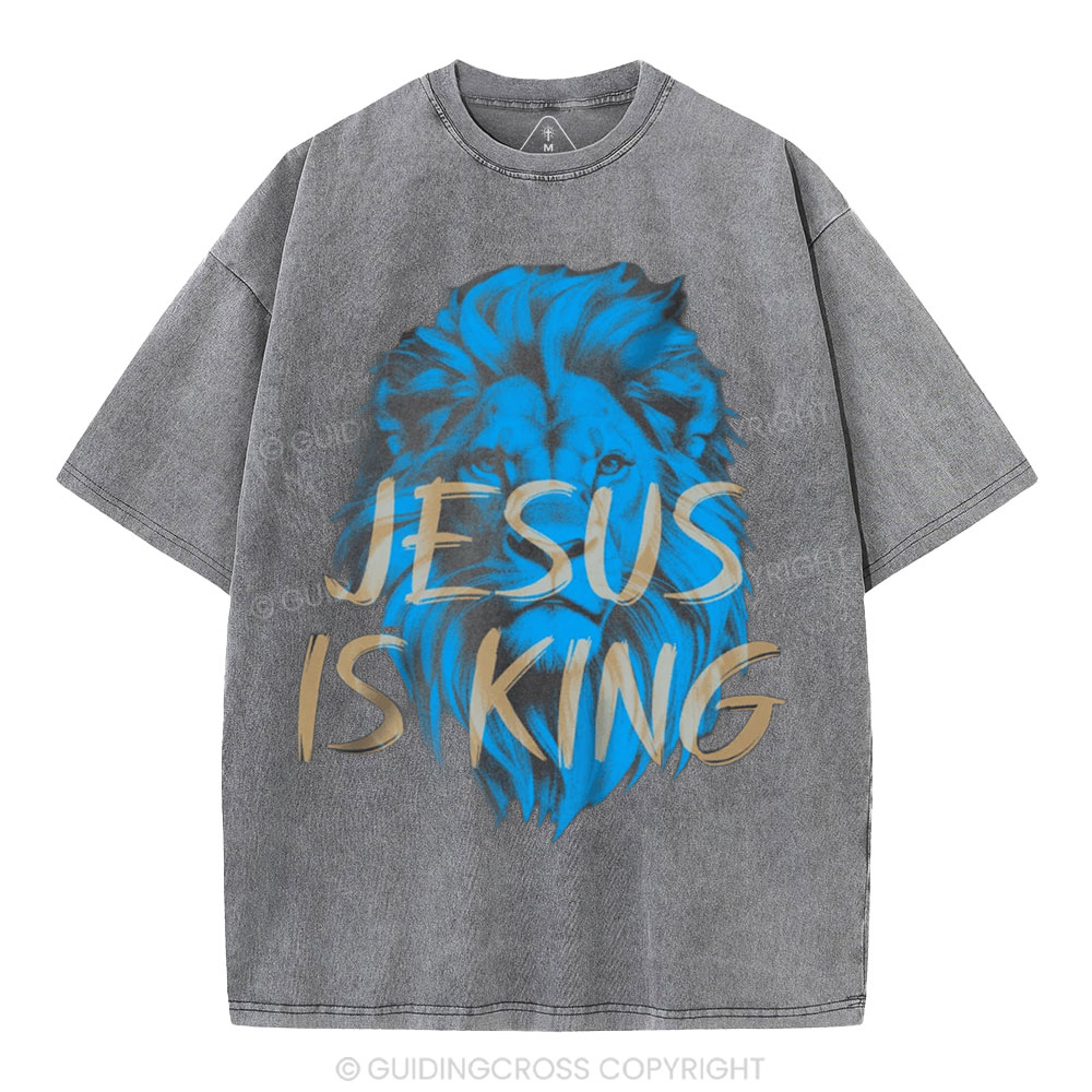 Jesus Is King Christian Washed T-Shirt