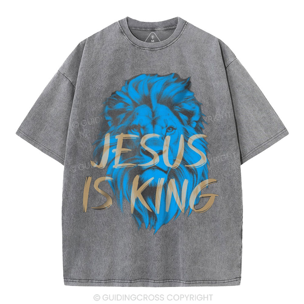 Jesus Is King Christian Washed T-Shirt