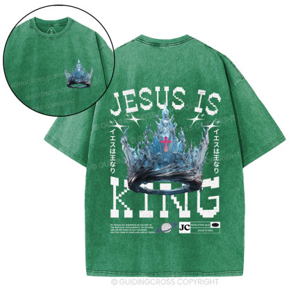 Jesus Is King Christian Washed T-Shirt