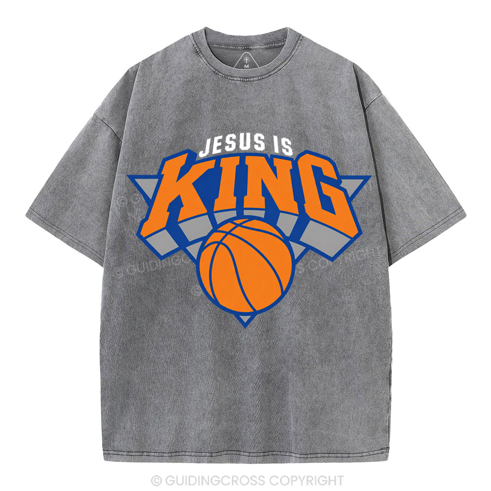 Jesus Is King Christian Washed T-Shirt