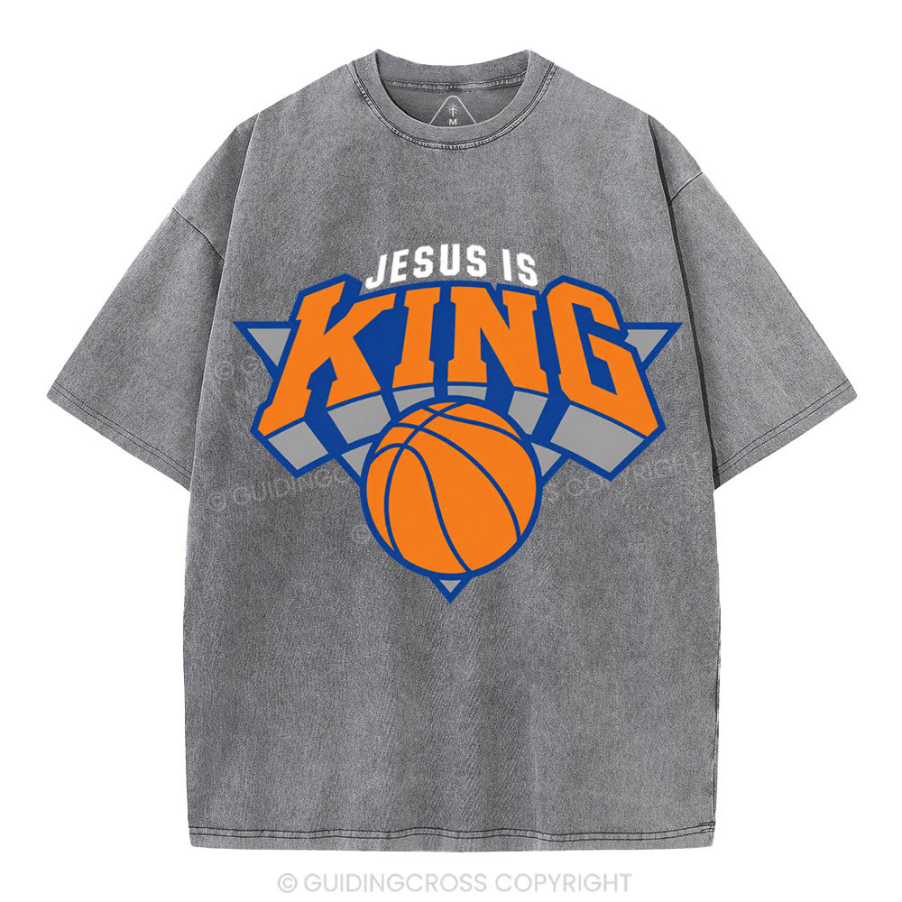 Jesus Is King Christian Washed T-Shirt