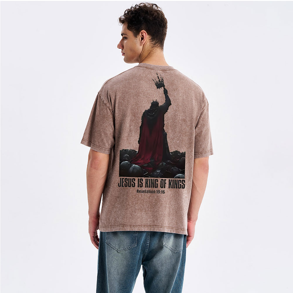 Jesus Is King Christian Washed T-Shirt