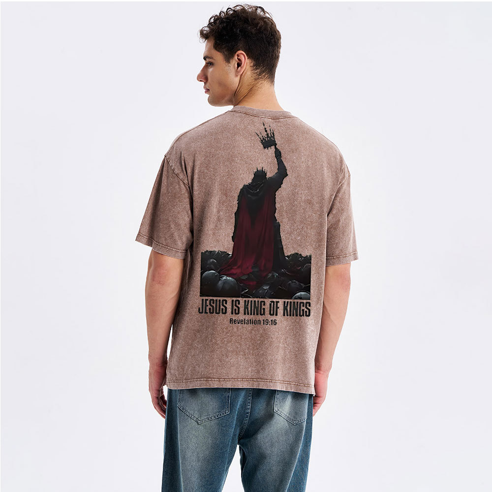 Jesus Is King Christian Washed T-Shirt