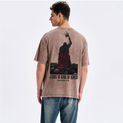 Jesus Is King Christian Washed T-Shirt