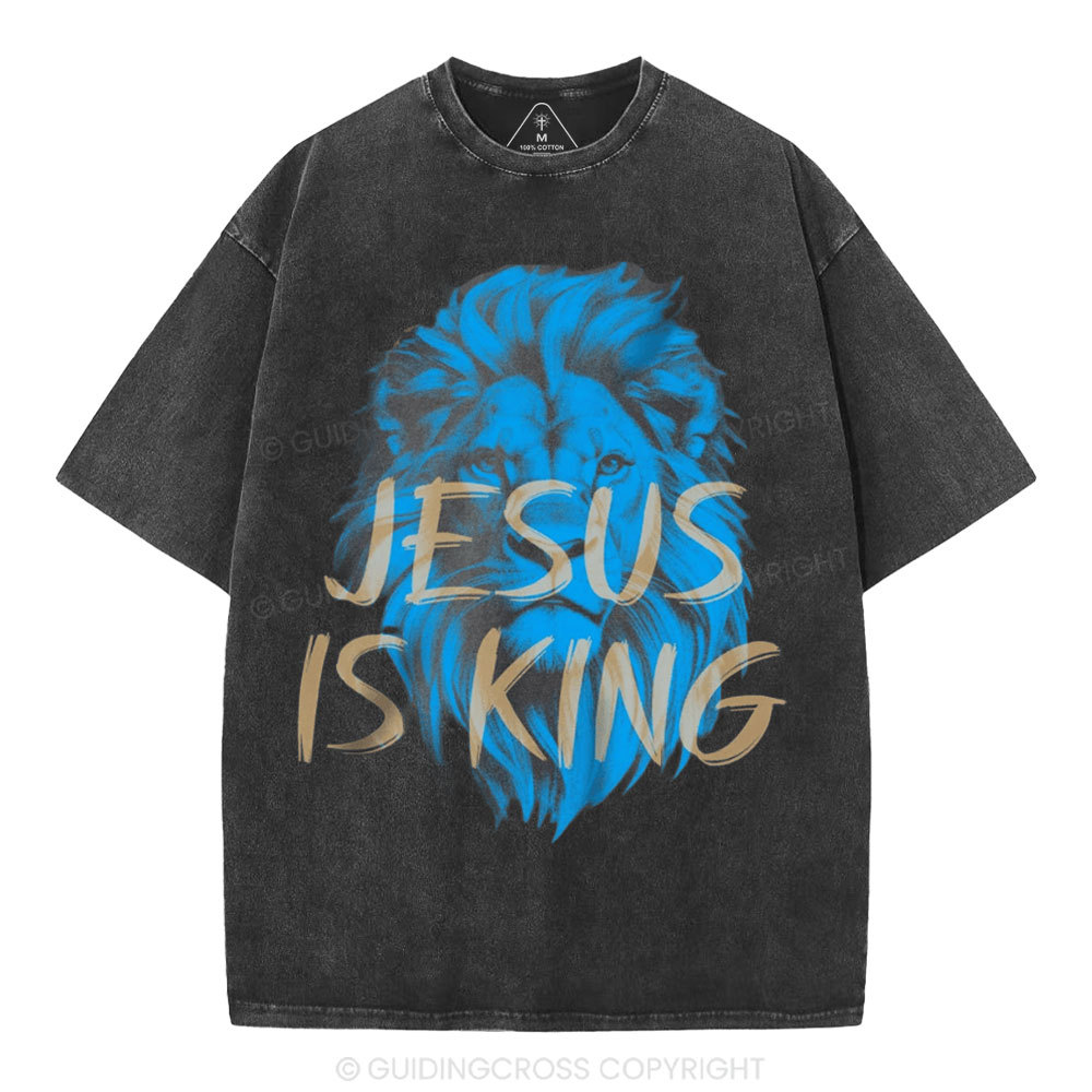 Jesus Is King Christian Washed T-Shirt