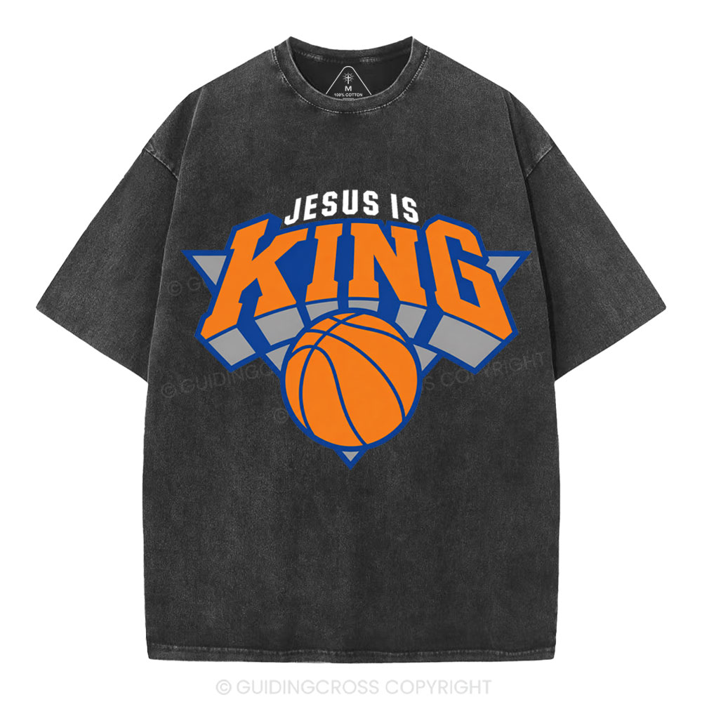 Jesus Is King Christian Washed T-Shirt