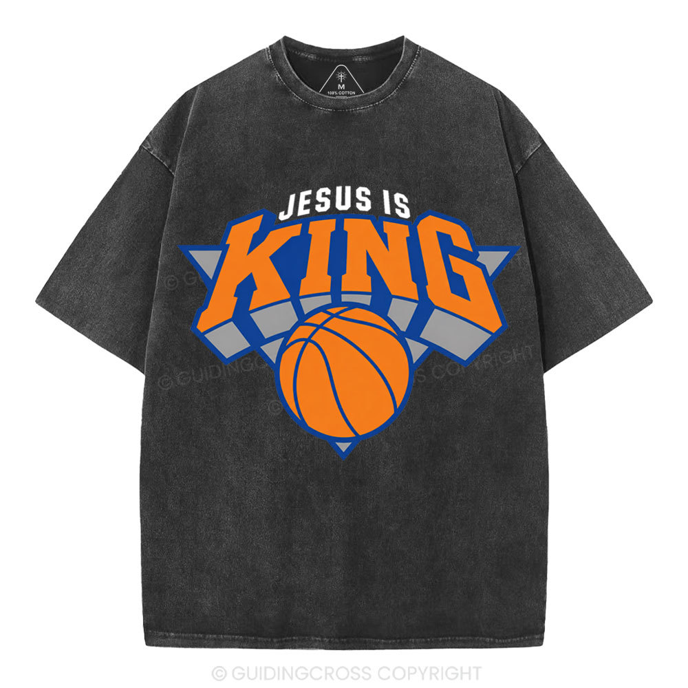 Jesus Is King Christian Washed T-Shirt