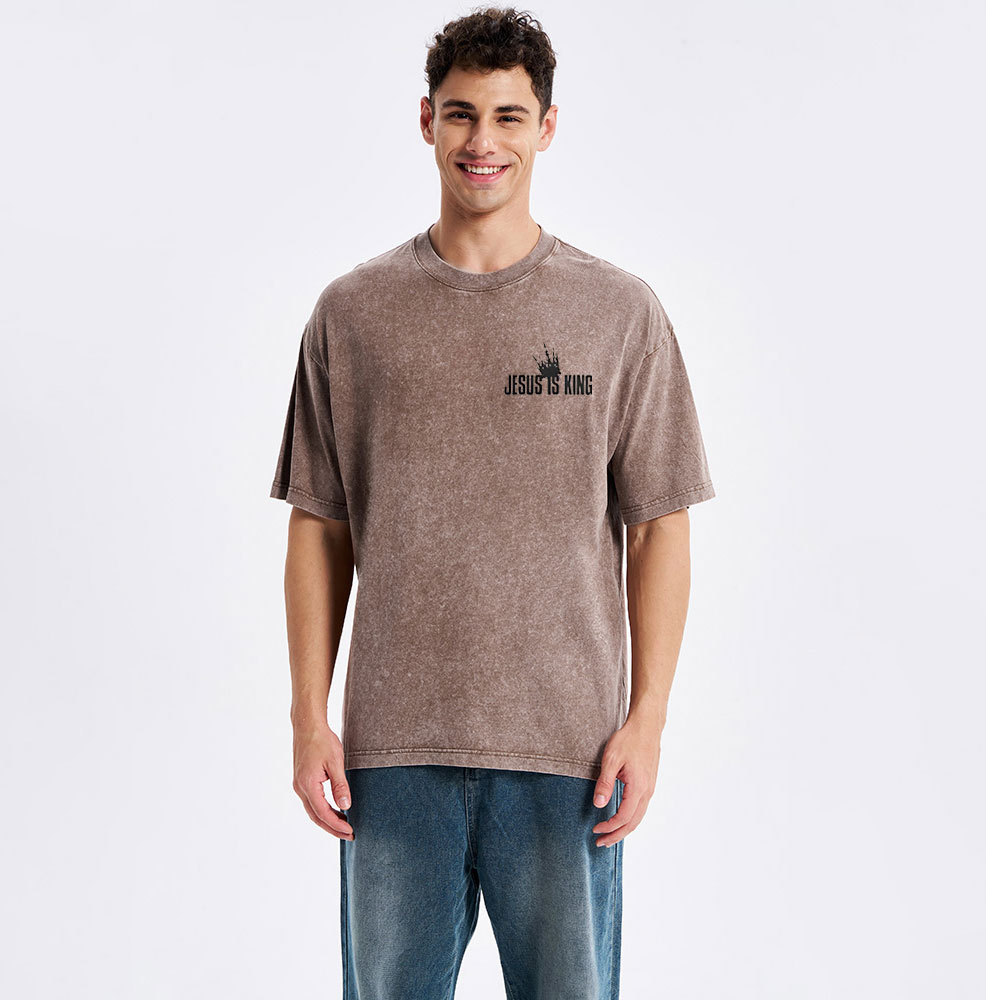 Jesus Is King Christian Washed T-Shirt