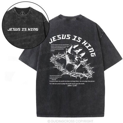 Jesus Is King Christian Washed T-Shirt