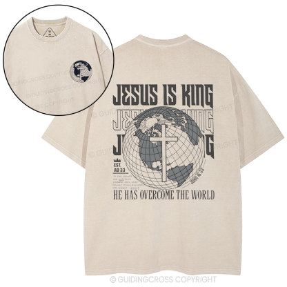 Jesus Is King Christian Washed T-Shirt