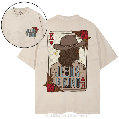 Jesus Is King Christian Washed T-Shirt
