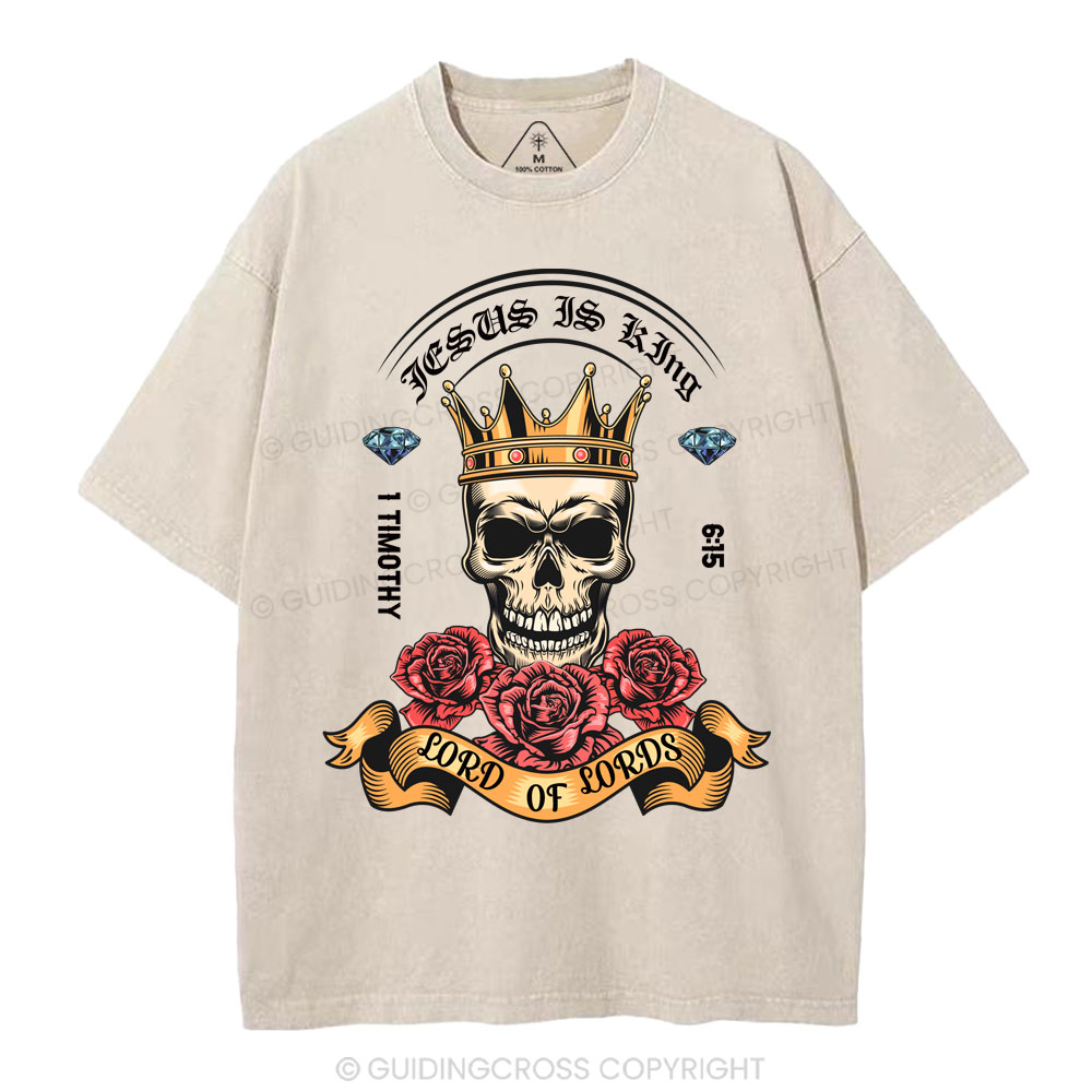Jesus Is King Christian Washed T-Shirt