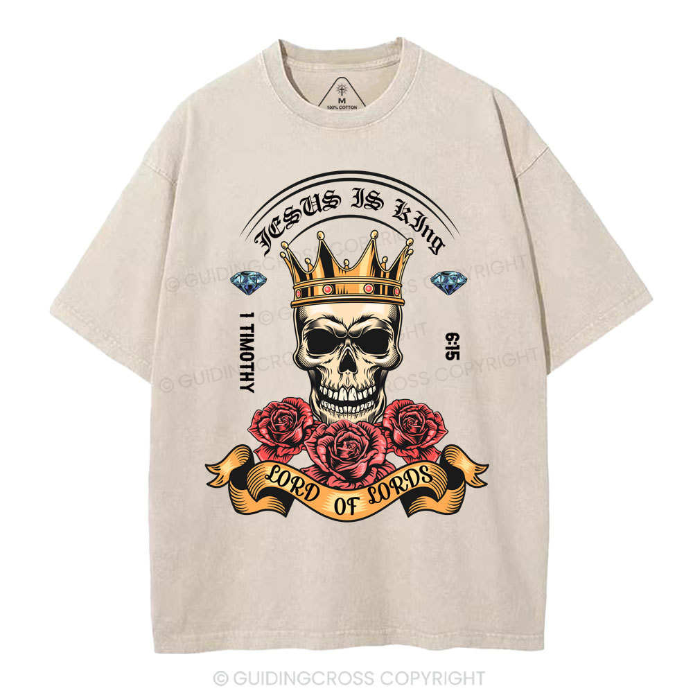 Jesus Is King Christian Washed T-Shirt
