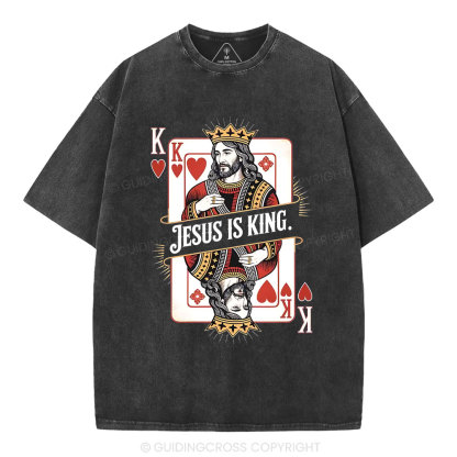 Jesus Is King Christian Washed T-Shirt