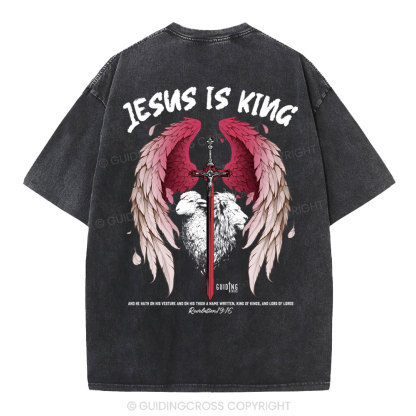 Jesus Is King Christian Washed T-Shirt
