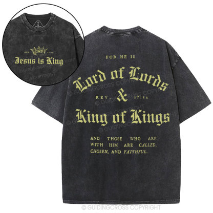 Jesus Is King Christian Washed T-Shirt