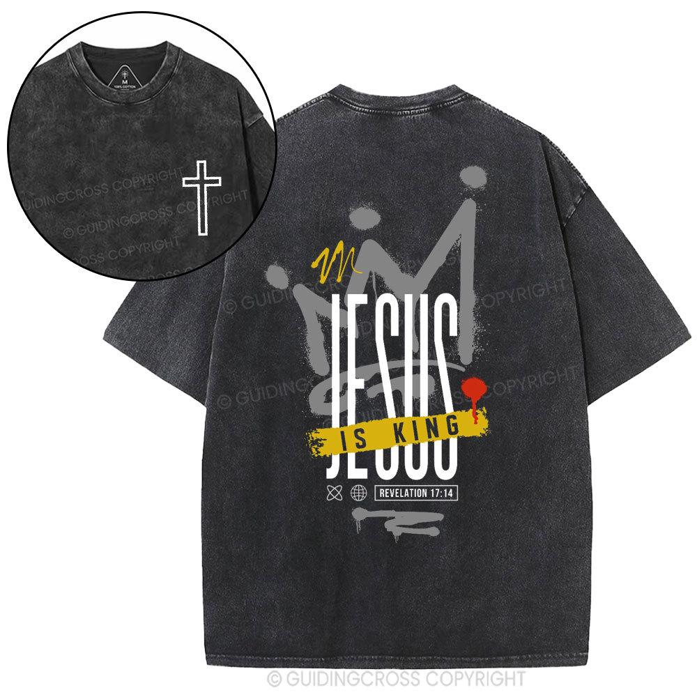 Jesus Is King Christian Washed T-Shirt