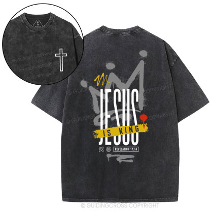 Jesus Is King Christian Washed T-Shirt