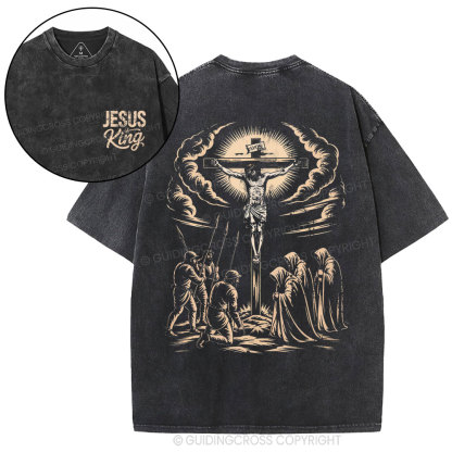 Jesus Is King Christian Washed T-Shirt