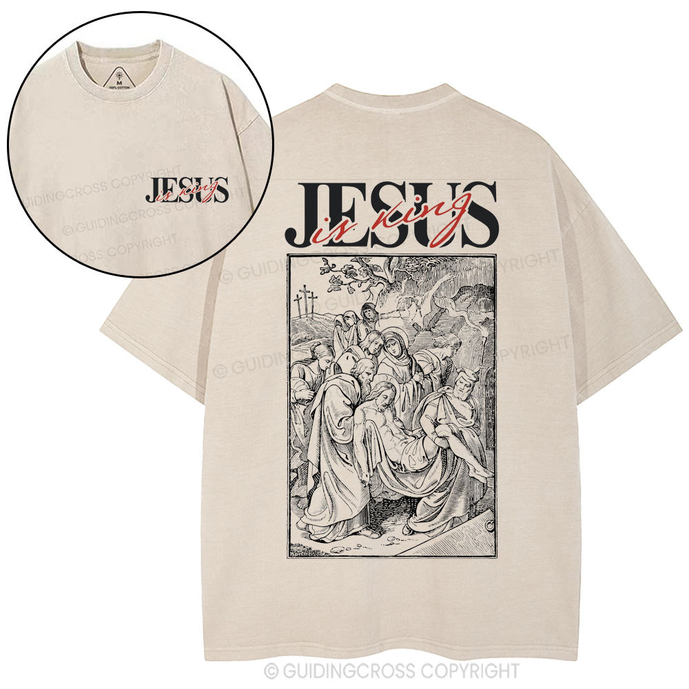 Jesus Is King Christian Washed T-Shirt