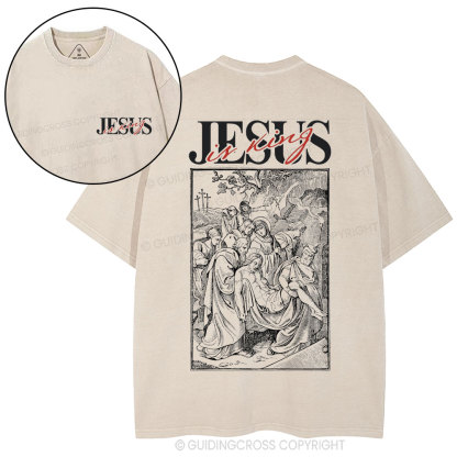 Jesus Is King Christian Washed T-Shirt