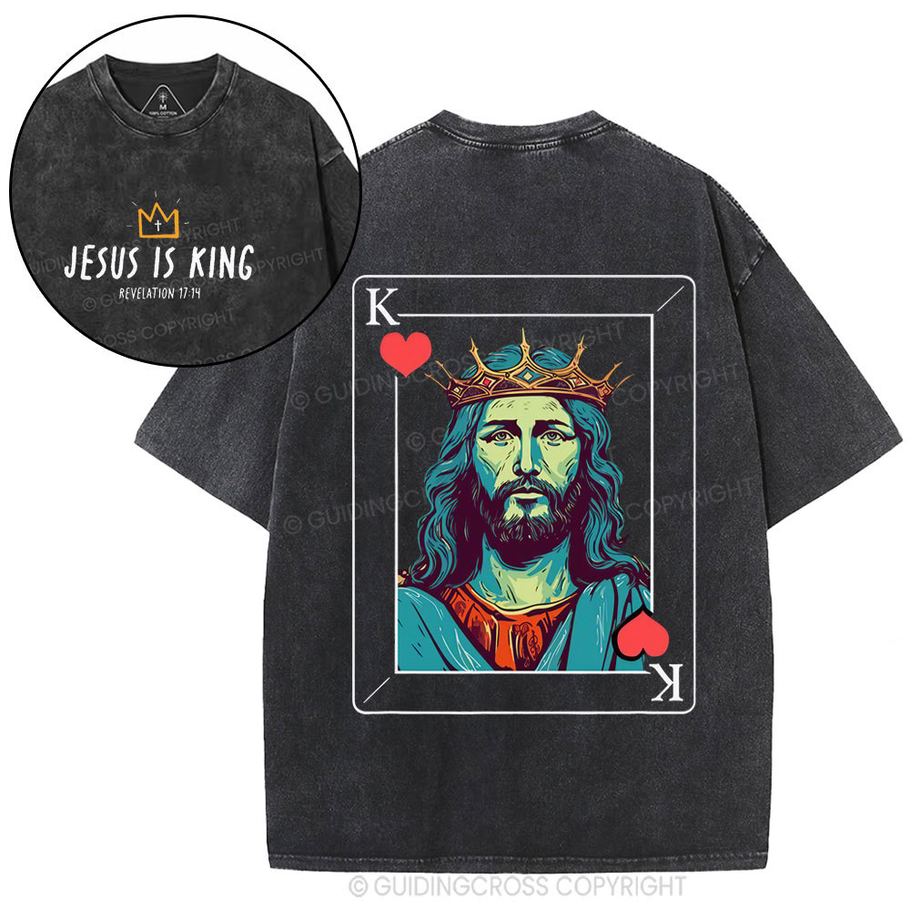 Jesus Is King Christian Washed T-Shirt