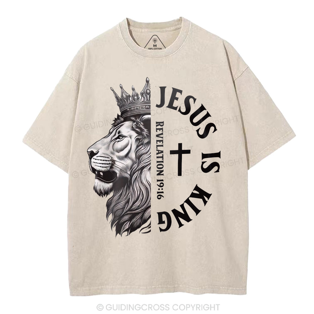 Jesus Is King Christian Washed T-Shirt