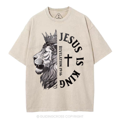 Jesus Is King Christian Washed T-Shirt
