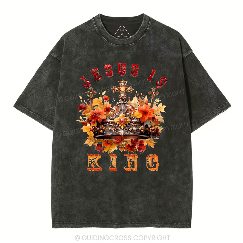 Jesus Is King Christian Washed T-Shirt