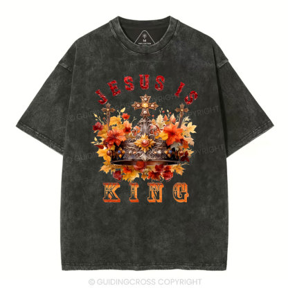 Jesus Is King Christian Washed T-Shirt