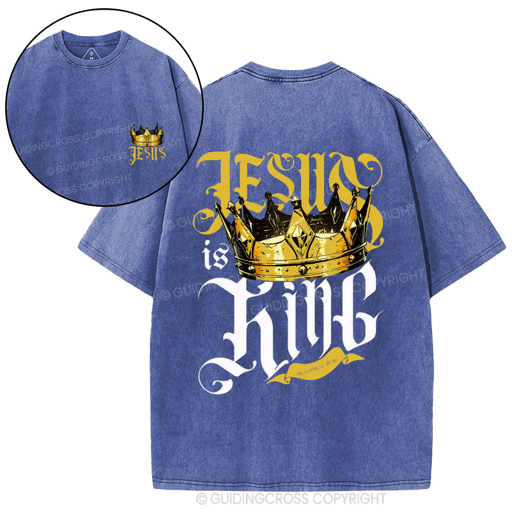 Jesus Is King Christian Washed T-Shirt