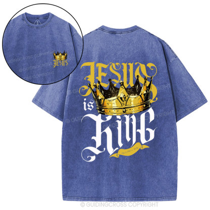 Jesus Is King Christian Washed T-Shirt