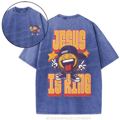 Jesus Is King Christian Washed T-Shirt