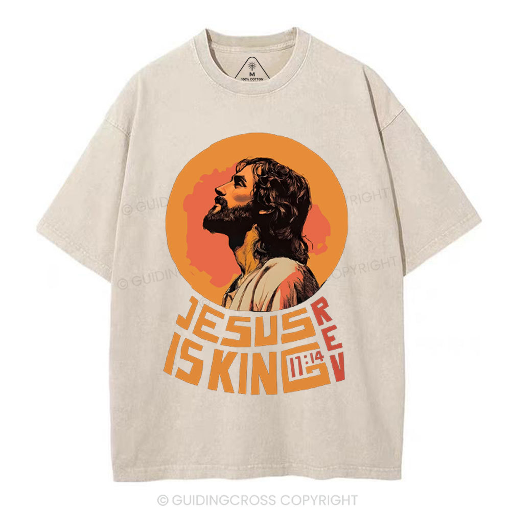 Jesus Is King Christian Washed T-Shirt
