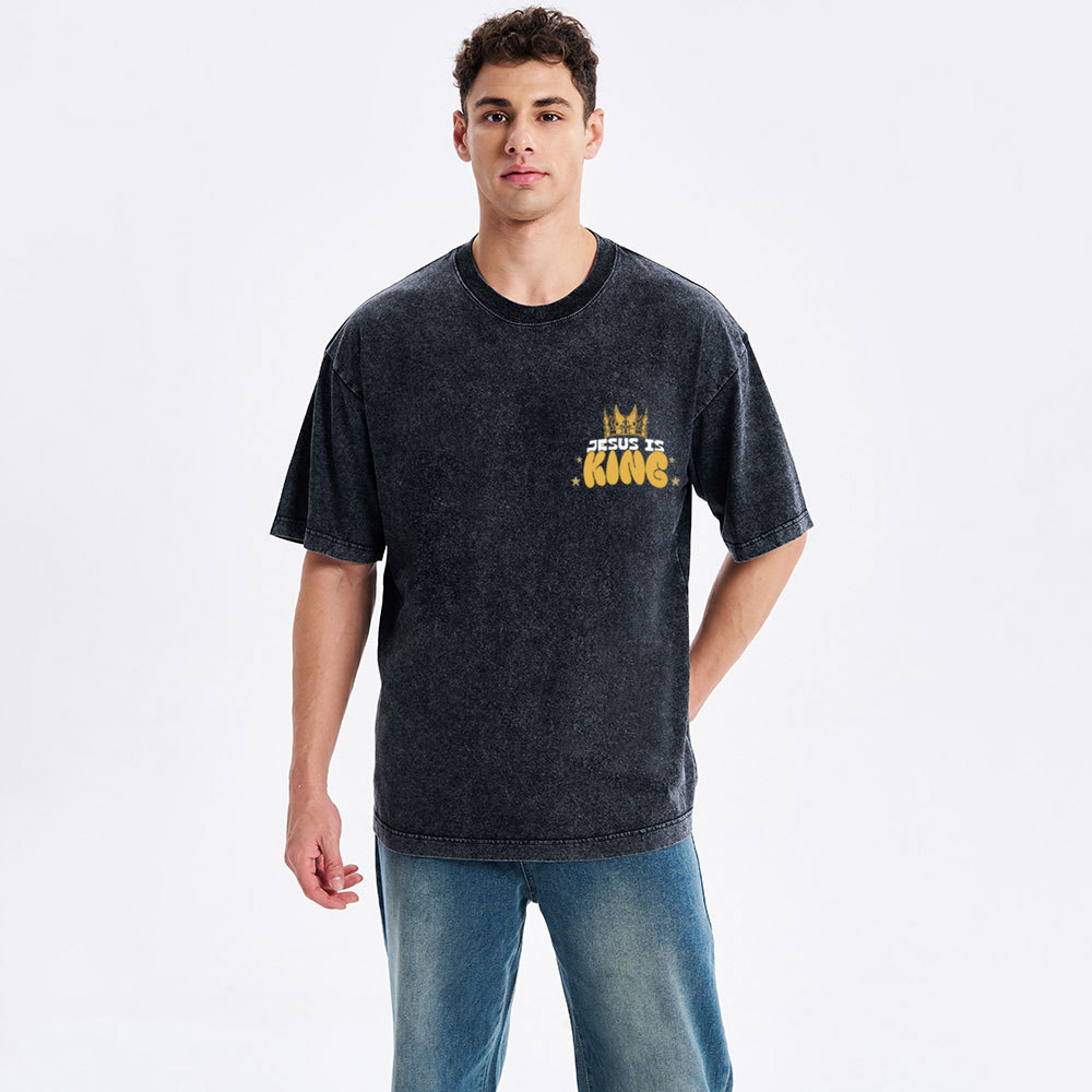 Jesus Is King Christian Washed T-Shirt