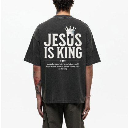 Jesus Is King Christian Washed T-Shirt