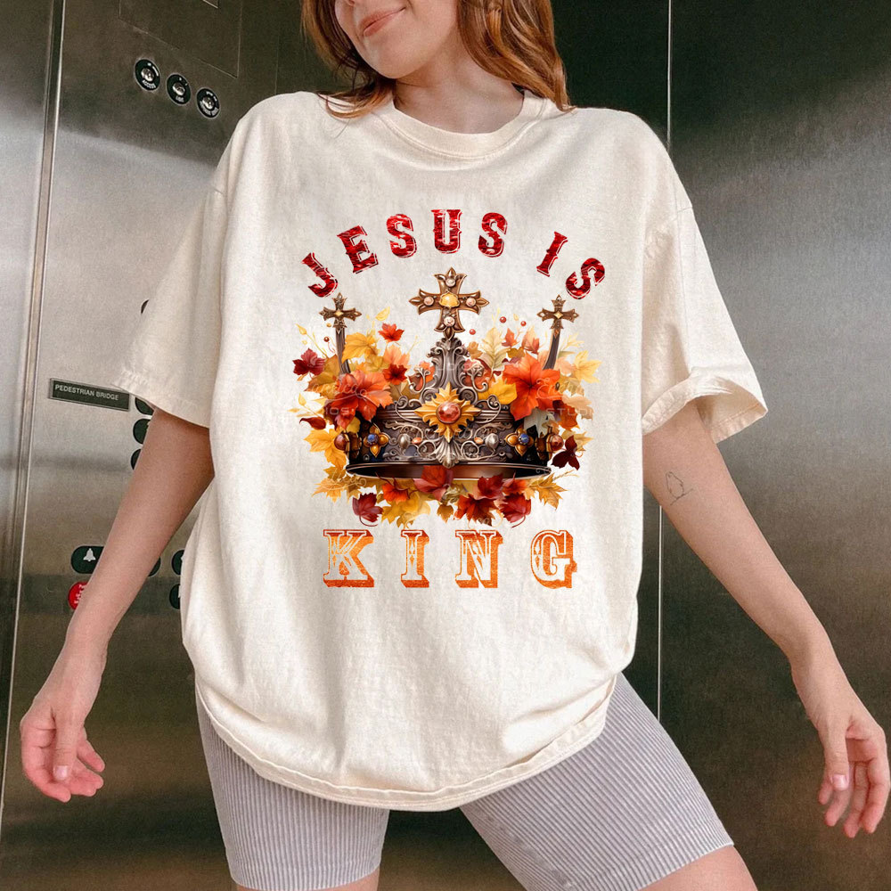 Jesus Is King Christian Washed T-Shirt