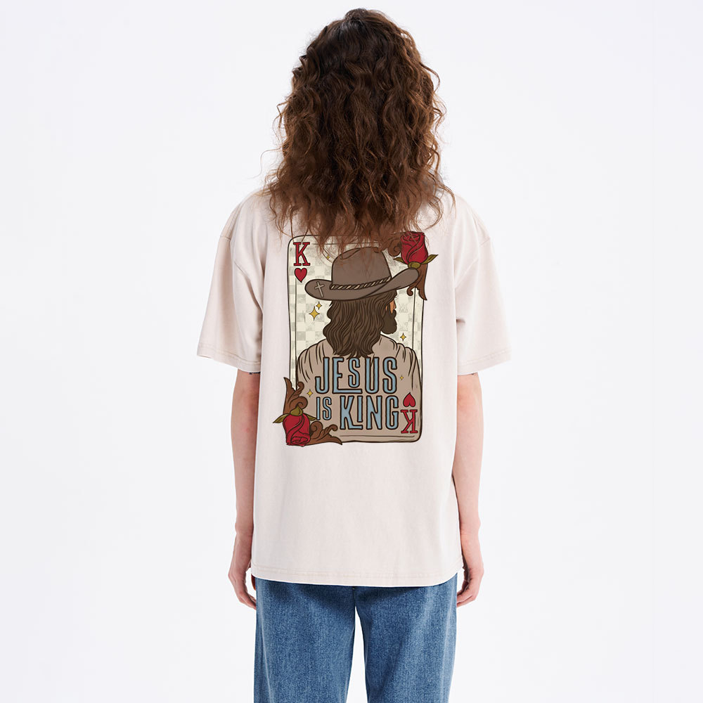 Jesus Is King Christian Washed T-Shirt