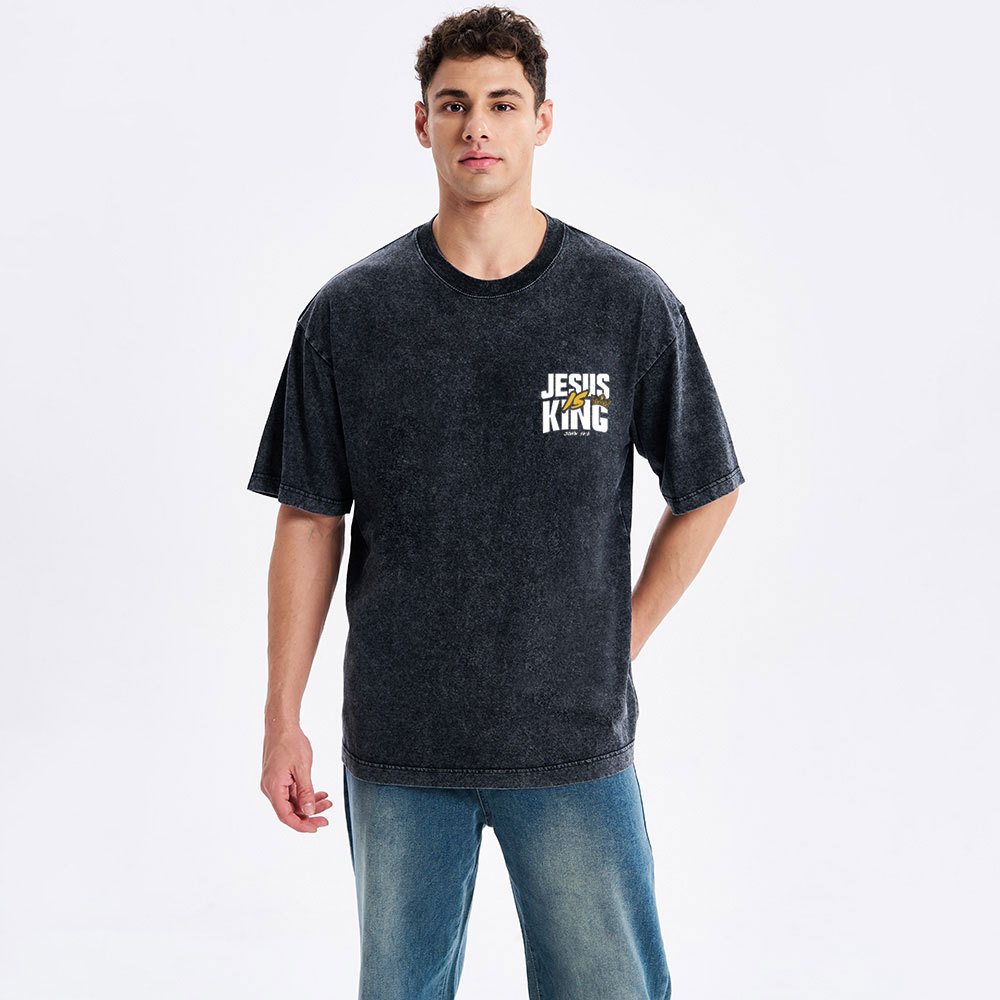 Jesus Is King Christian Washed T-Shirt
