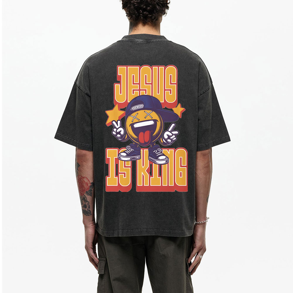 Jesus Is King Christian Washed T-Shirt
