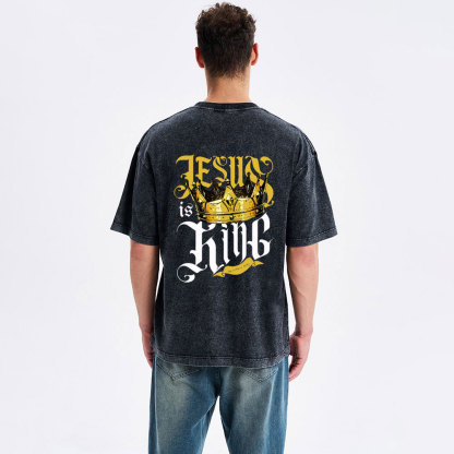 Jesus Is King Christian Washed T-Shirt